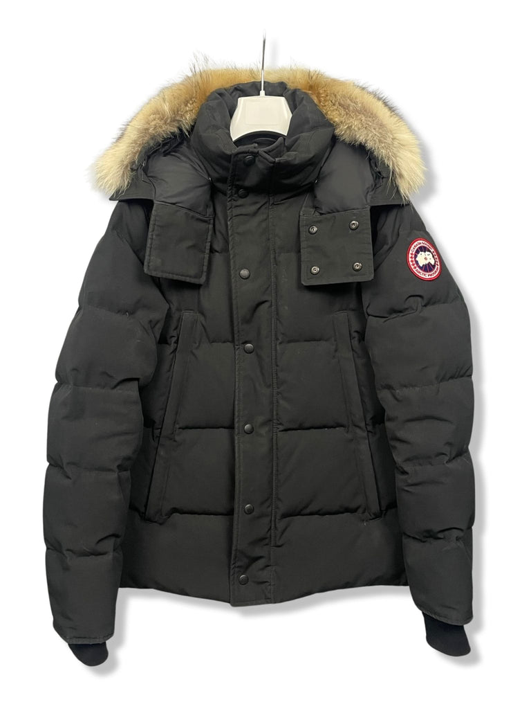 Parka Jackets Black Canada Goose Wyndham Parka With Fur Hood