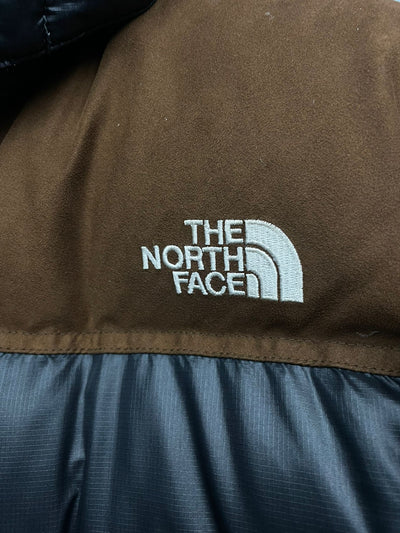 Women's North Face Black/Brown Suede Nuptse 700 Detachable Hood Excellent (Medium)