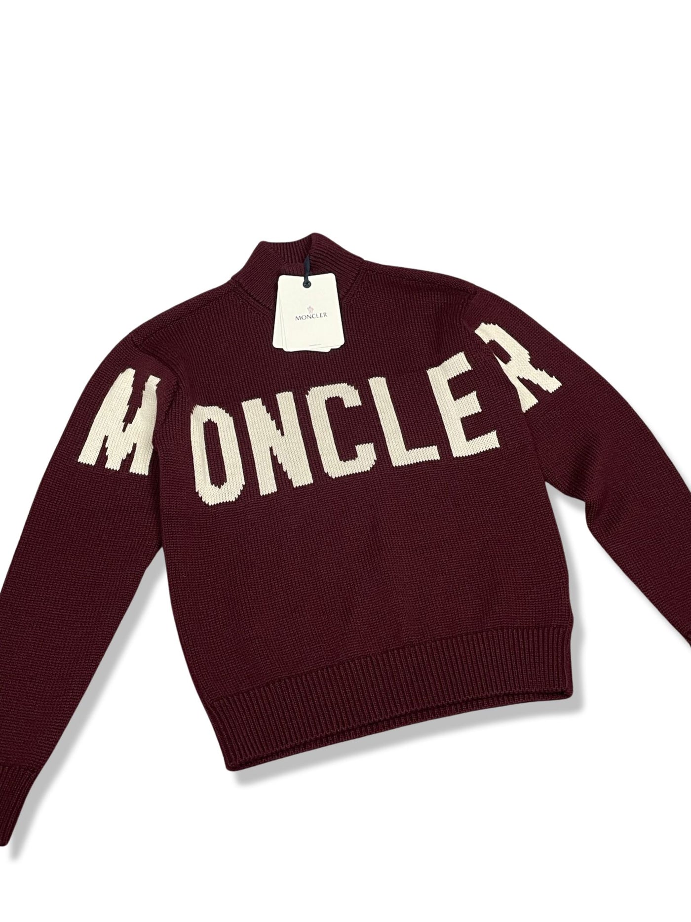 Moncler Maglione Tricot Sweater Burgundy New (Medium)