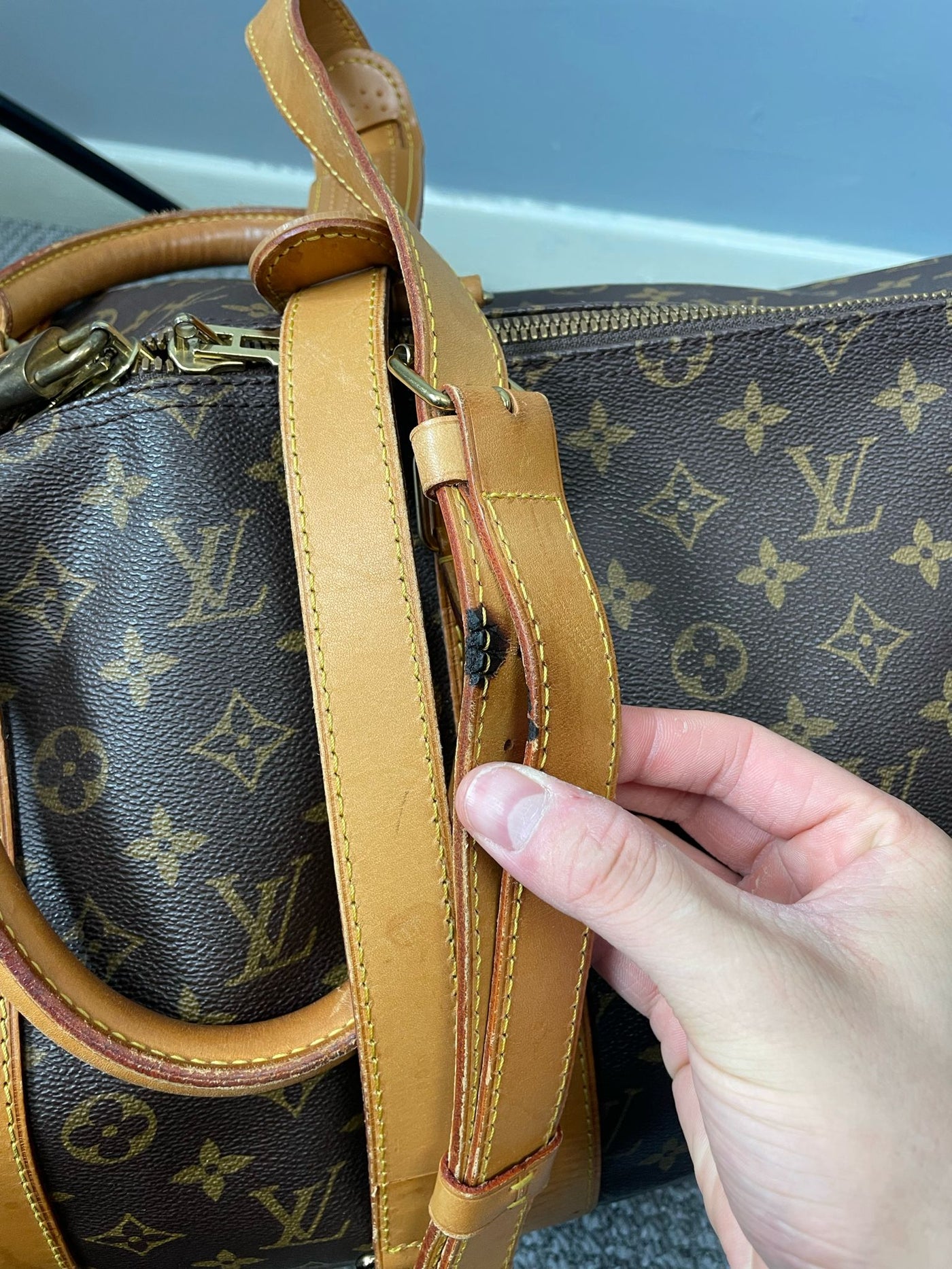 Louis Vuitton Monogram Bandouliere Coated Canvas Keepall 55