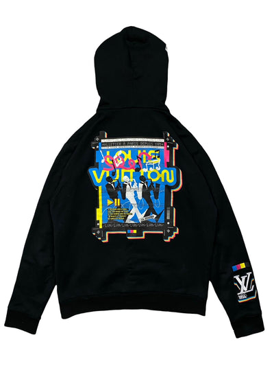 Louis Vuitton Jazz Multi Logo Hoodie Black Excellent (Large)