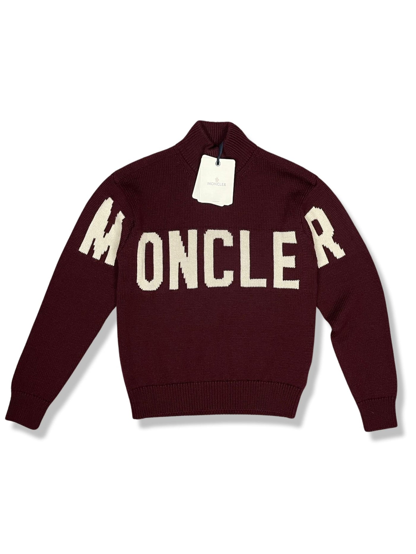 Moncler Maglione Tricot Sweater Burgundy New (Medium)