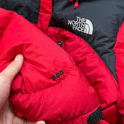 Women's North Face Summit Nuptse 800 Red Excellent