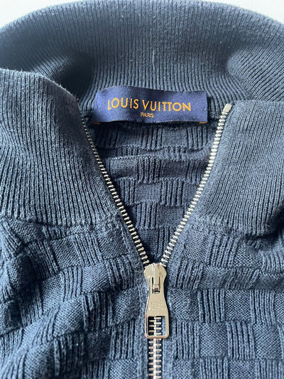 Louis Vuitton Damier Signature Zip-through Cardigan Navy Excellent (Medium)