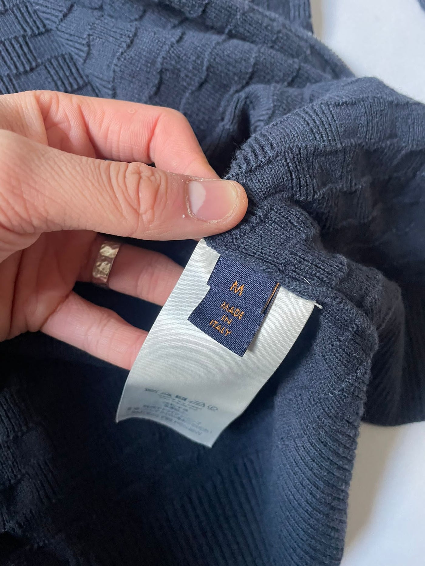 Louis Vuitton® LVSE Damier Signature Zipthrough Cardigan Washed Indigo.  Size S0